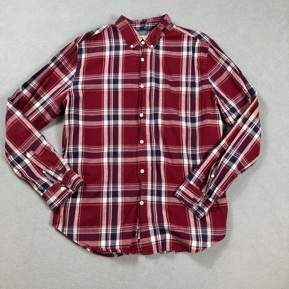 Prince & Fox Other - Prince and Fox Button Down Shirt L Mens Red Plaid Long Sleeve Cotton Flannel